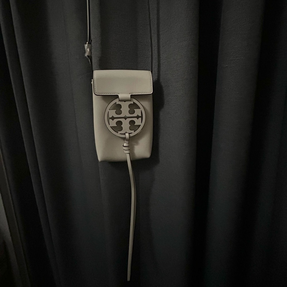 Tory Burch Miller Logo White Leather CrossBody Cell Phone Bag